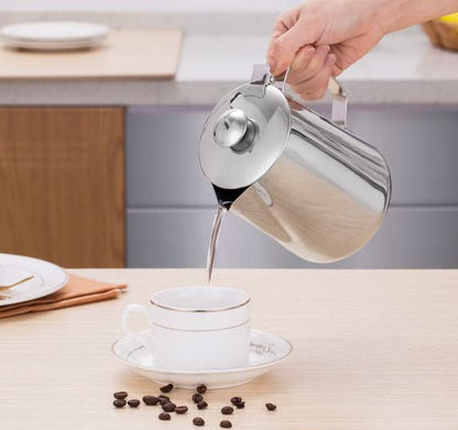 Stainless Steel Milk Frothing Pitcher With Lid 350ml
