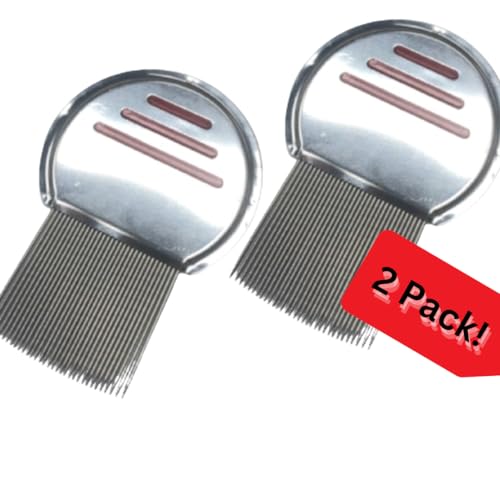 Terminator Lice Comb – Professional Stainless Steel Nit Remover for Kids & Adults – Micro-Grooved Teeth for Effective Lice & Egg Removal – Gentle on Scalp, Works on All Hair Types (2 Pack) - style: 2 Pack