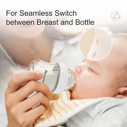Natural Glass Baby Bottles Gentle & Extra Slow Flow, Newborn Breastfeeding Bottle with Anti Colic Nipple for 0 Months Babies, 3 Packs (Brown (3 Ounce), 1 Count (Pack of 3)) - color: Brown (3 Ounce)