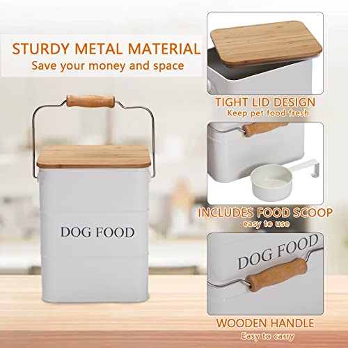 Farmhouse Dog Food Storage Container,6L Dog Food Canisters,Pet food Container Hold 5~6lbs Dog Food Treats,Airtight Dog Puppy food Storage with Lid and Scoop,Kibble Container Countertop-White… - color: green