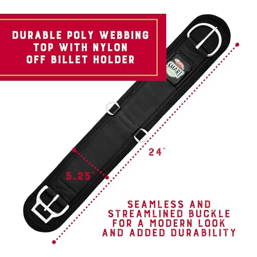 Weaver Leather Equine Felt Lined Smart Cinch - color: Black, size: 24-inch
