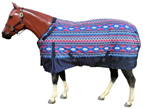 Chicks Saddlery 1200 Denier Waterproof Turnout Sheet with Adjustable Neck - Southwest Red/Blue