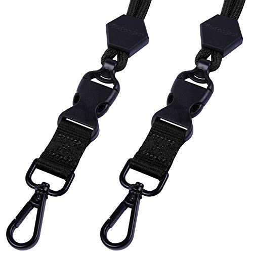 Wisdompro 23 inch Round Cord Lanyard with Safety Breakaway Buckle - color: Black