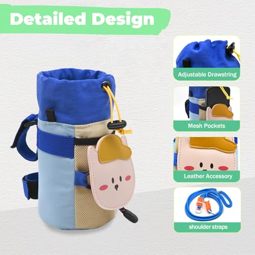 Cute Animals Bike Water Bottle Holder with Shoulder Straps, Universal Cycling Bicycle Drink Cup Cage for Kid's, Cruiser, Scooter, MTB, Road Bike (Puppy) - color: Puppy