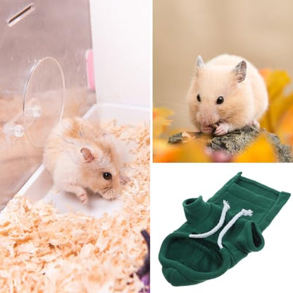 Ferret Clothes Hamster Sweatshirt Guinea Pig Hoodie Hamster Sweater Bunny Clothing Guinea Pig Outfits Small Animal Warm Vest Green S Red Hoodie - color: As Shown 1