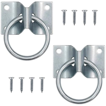 Cross Tie Ring for Horses, Block Tie Hitching Ring with Screws for Horse Stall Stable, Wall Mount Tie Down Horse Barn Supplies 2 Pieces