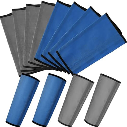 Jexine 8 Pcs Mesh Fly Boots for Horse - color: Dark Gray, Dark Blue
