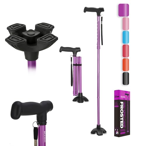 Lightweight Walking Stick,‌1.36 lb,15.75" Folded,Under 5'9",Purple - color: Basic Purple Cane(30.31-37.40in)