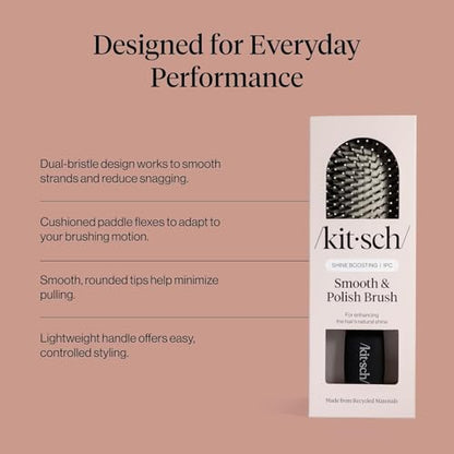 Kitsch Smooth & Polish Hair Brushes For Women and Men - Black - color: Black