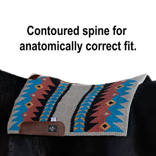 Professional's Choice Fuse Saddle Pad | Navajo Top with Steam-Pressed Bottom - color: Sand/Pacific Blue, style: 3/4" Felt Thickness