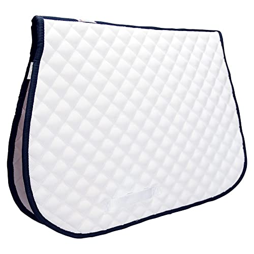 Dura-Tech White All Purpose Horse Saddle Pad | Versatile Use | Comfort Padding | Breathable Design | Secure Fit | Perfect Dimensions - color: WHITE BLACK