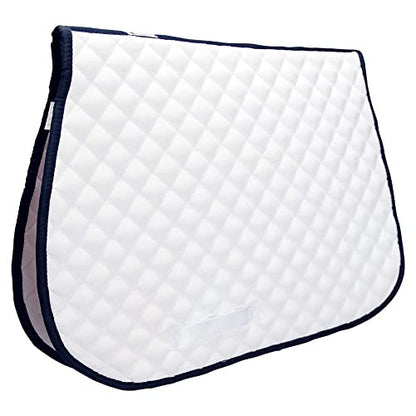 Dura-Tech White All Purpose Horse Saddle Pad | Versatile Use | Comfort Padding | Breathable Design | Secure Fit | Perfect Dimensions - color: WHITE BLACK