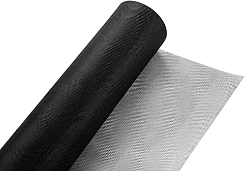 Fiberglass Window Screen Roll 96" x 100' Continuous Roll UV Protection Install and Repair Door and Window Screen(96" x 100', Black) - color: Black, size: 96" x 100'