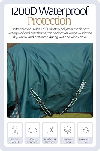 Equinavia Arktis Turnout Neck Cover 200g | 1200D - Deep Green - S - color: Deep Green, size: S