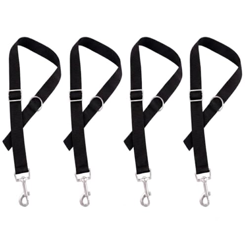 4Pack Nylon Bucket Straps for Horse Buckets & Hay Nets,Black | Adjustable bucket straps, 15 to 28.3 inches, flexible length, horse water feeder strap, custom fit, stall accessories - color: Black