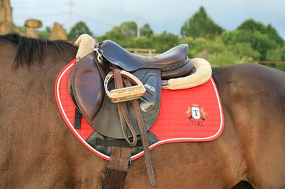 T TEKE Close Contact Saddle Pads,100% Cotton English Saddle Pads for Horses with Moisture-Wicking and Breathable Lining - color: Black