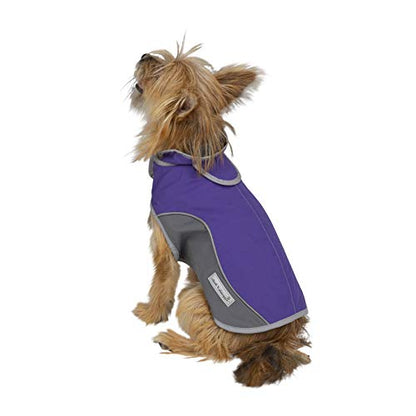 Jacket for All Dogs, Fleece-Lined, Waterproof Doggie Vest, Reflective Pet Parka (XX-Small, Purple and Grey) - color: Purple/Grey, size: XX-Small