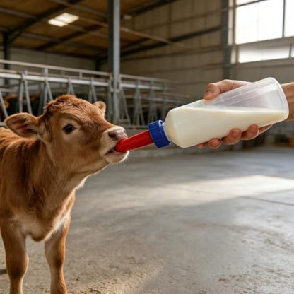 GANAZONO Calf Milk Feeding Bottle 500ml Thickened Silicone Pacifier Bottle with Nipple for Cow Sheep Goat Livestock Nursing Newborn Animal Feeding