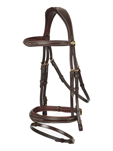 LeMieux Kudos Competition Flash Bridle - color: Havana, size: Oversize-O/S
