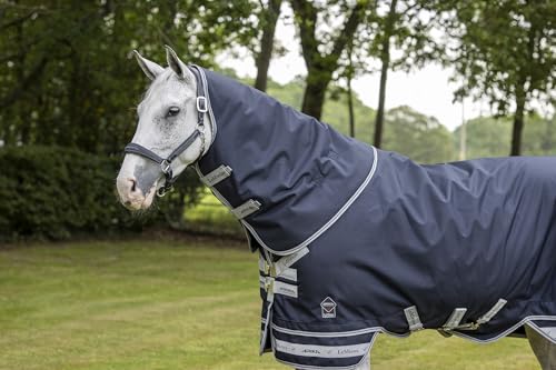 LeMieux Arika Featherweight Neck Cover 0g Fill - 900 Denier Waterproof Outer - Antistatic Lining - Navy - Medium - size: Medium