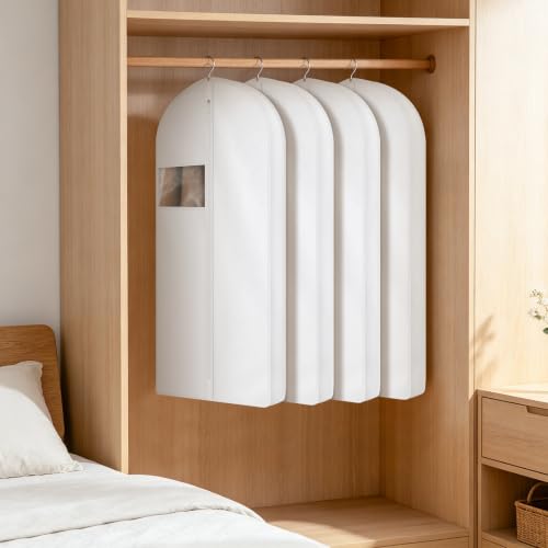 43 Inch Cotton Garment Bag for Hanging Clothes, 3 Pack Suit Bag - size: 3"W x 43"H-2pcs