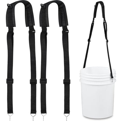 2 Pcs 5 Gallon Bucket Shoulder Carrying Straps, Adjustable Sling Bucket Holders, Multifunctional 5 Gallon Pail Accessories, Length Extension Replacement for Wire Handle