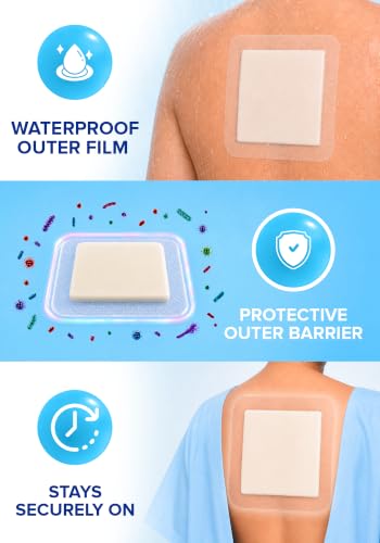 10Pcs Silicone Foam Dressing | 7x7 Bed Sore Bandages | Wound Care FSA&HSA - size: 7x7 10ct