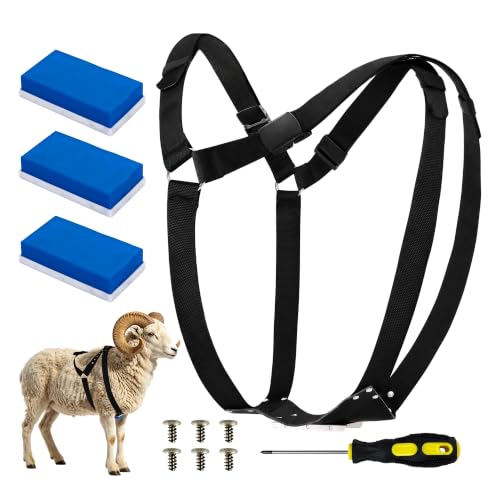 Ram Breeding Marking Harness for Sheep & Goat, 3 Pack Mating Crayon Block - color: Blue