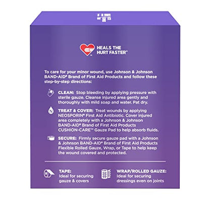 BAND-AID Brand Cushion-Care Gauze Pads, Large Size, 4 in x 4 in, 25 Count - size: 4x4 Inch (Pack of 25)