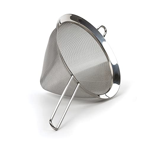 RSVP International Endurance Kitchen Collection, Stainless Steel Fine Mesh Conical Sieve/Colander, Multi-Purpose for Cooking, Baking, Loose Leaf Tea, Bar Strainer Cocktails, 8-Inch - size: 8-Inch