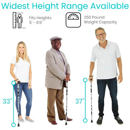 Vive Folding Cane - Foldable Walking Cane for Men, Women - Fold-up - color: Grey Poly