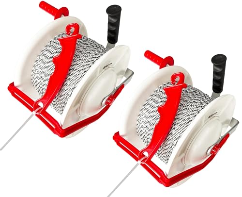 2 Pack 3:1 Geared Electric Fencing Standard Reel with 1969ft Premium Polywire 6 Conductors Plus 2 Free 8 inch Insulgrip - size: 6 conductors x 1969 feet x 2 standard reel