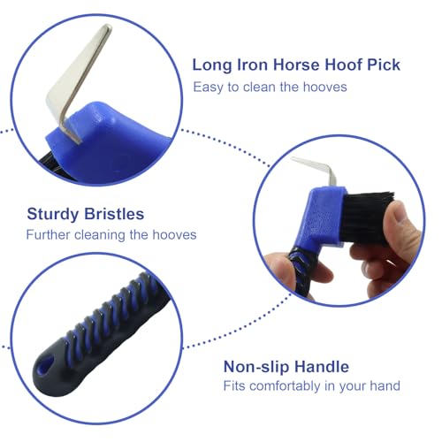 Horse Hoof Pick Brush, Red+Blue - color: Red+Blue