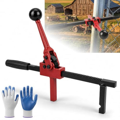 Chain Link Fence Stretcher Tool, Ratcheting Wire Tightener & Puller | Easy solo repair for sagging fences in farm, ranch, and yard projects