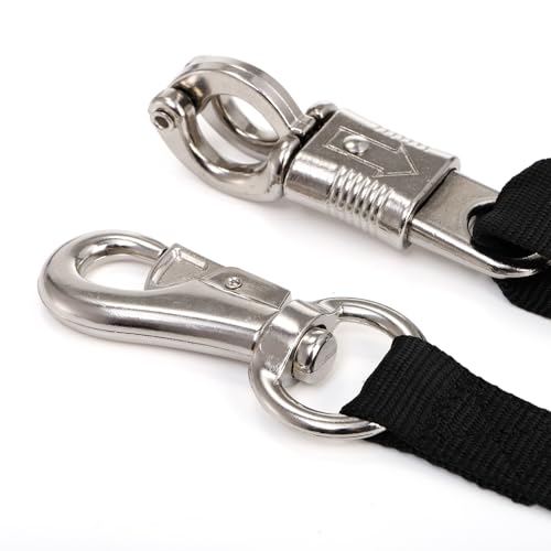 Cididu 2 Pack Cross Ties for Horse, Nylon Trailer Tie with Strong Panic Snap and Bull Snap, Heavy Duty Adjustable from 44.5" to 78.3" Hanging Strap for Water Buckets and Outdoor Feeders