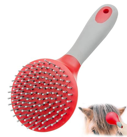 Horse Mane & Tail Combs Horse Brushes Shedding Brush Grooming Tool for Equine Long Haired Dogs (Red) - color: Red