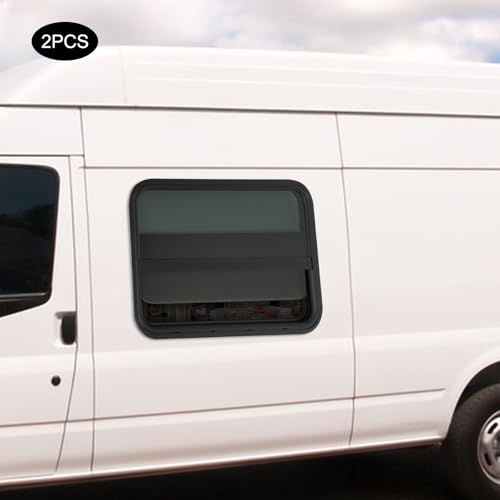 Vertical Sliding Black RV Window for Teardrop, Cargo, Horse Trailer, Marine Camper Window Replacement,30" Wide x 20" Tall, 2 Pack (30"x20") - size: 30"x20"