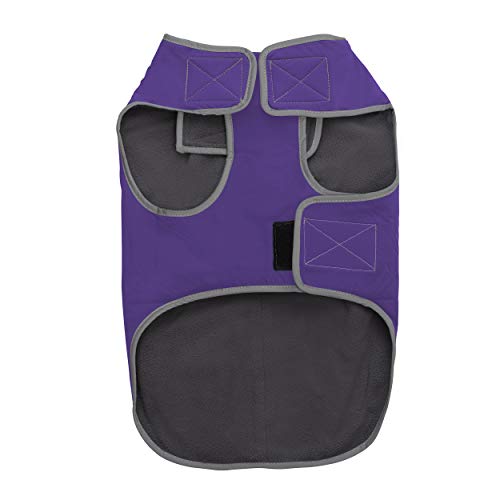Jacket for All Dogs, Fleece-Lined, Waterproof Doggie Vest, Reflective Pet Parka (6800) (XX-Small, Purple) - color: Purple, size: XX-Small