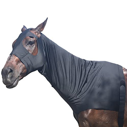 Horse Slinky Hood with Zipper, Stretchy Sleazy Hood Black M - color: Black, size: Medium