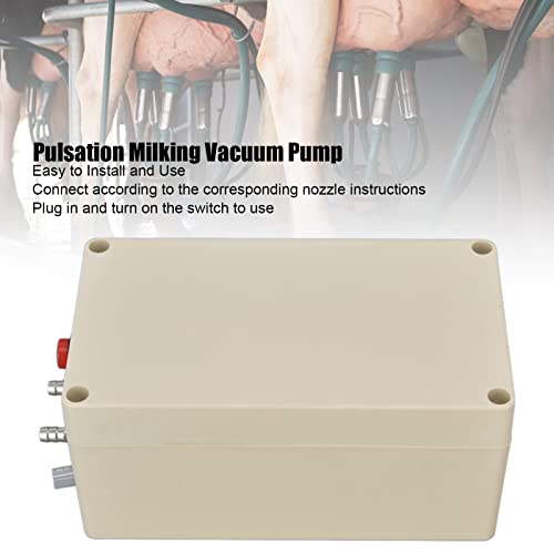 Diydeg Milking Vacuum Pump, 48W 12V Portable Large Suction Pulsation Electric Milking Machine Accessory, Automatic Livestock Goat Milker Plastic Stable Milking Equipment for Sheep Cow