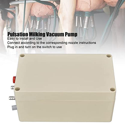 Diydeg Milking Vacuum Pump, 48W 12V Portable Large Suction Pulsation Electric Milking Machine Accessory, Automatic Livestock Goat Milker Plastic Stable Milking Equipment for Sheep Cow