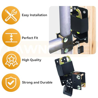 Small Two Way Gate Latch (3"x5") – Heavy Duty Cattle Gate Latch - color: 1 Pack Black Two-Way Gate Latch