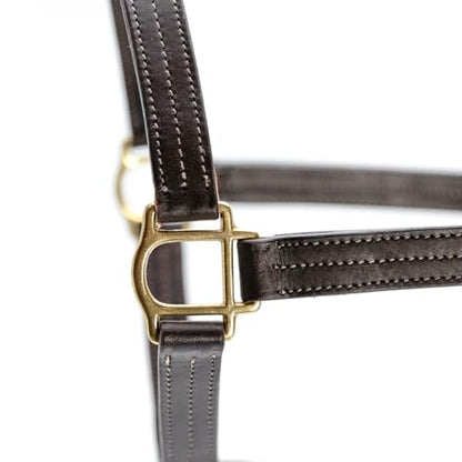 Jeffers Lexington Triple Stitched Leather Halter for Horses – Adjustable Double Buckle Crown, Breakaway Option, Equestrian Horse Tack for Riding, Show, Travel, & Turnout - size: Cob