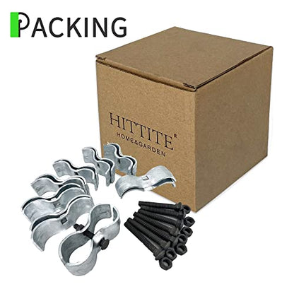 HITTITE 8 Set Chain Link Fence Panel Clamps for Round Pipe Panel Frame Size is 1-5/8"/42mm Diameter, Saddle Clamps for Dog Kennels & Chain Link Fence. - size: 1-5/8"