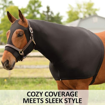 UltraFlex Fleece Lined Lycra Zipper Horse Slicker Hood | Cozy, Flexible Protection for Cool Weather | Full-Zip Design for Easy On/Off
