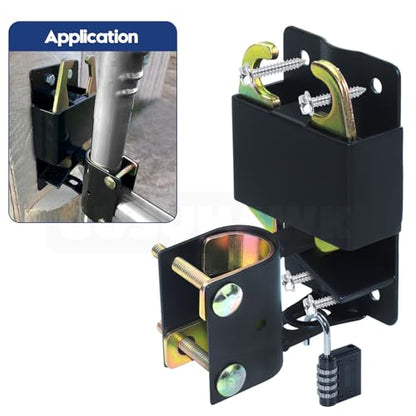 Mini Farm Gate Latch for Metal Gates with 1-1/4" to 1-1/2" Tubes - color: 1x S16100700(Small Size Version 3"x 5")