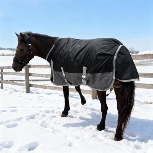 Winter Blanket for Mini Horse, Pony, Donkey, Llama, Alpaca, Small Equine- 220g Filled Medium Weight Winter Horse Blanket - 1200D Water Resistant (55‘’) - size: 55‘’