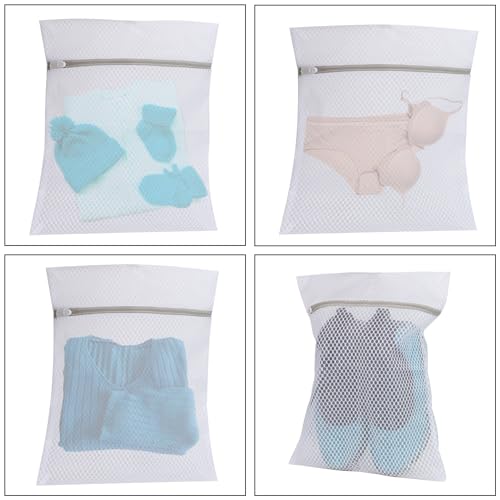 Set of 4 Mesh Laundry Bags, 12 x 16 Inches lingerie bags for washing delicates (4)