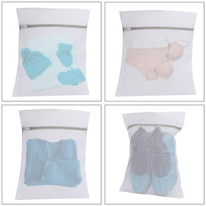 Set of 4 Mesh Laundry Bags, 12 x 16 Inches lingerie bags for washing delicates (4)