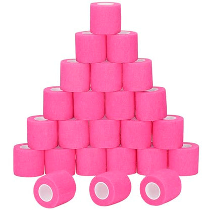 24Pcs Self Adherent Cohesive Bandage Self Adhesive Bandage Wrap 2 inch Pink - color: Pink, size: 24Pcs